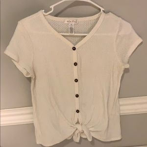 Short sleeved button up tie T-shirt from Tillys!